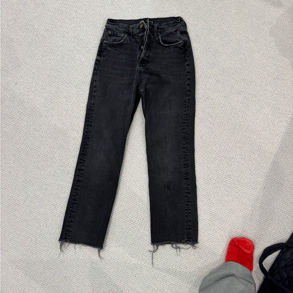 Zara Women's Straight Leg Black Jeans